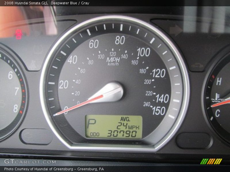 Deepwater Blue / Gray 2008 Hyundai Sonata GLS