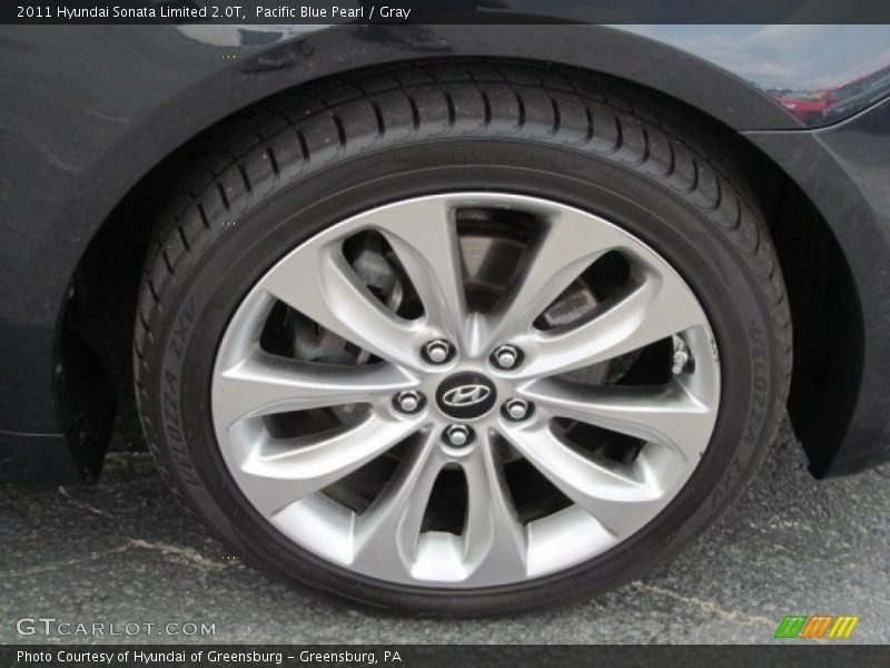 Pacific Blue Pearl / Gray 2011 Hyundai Sonata Limited 2.0T