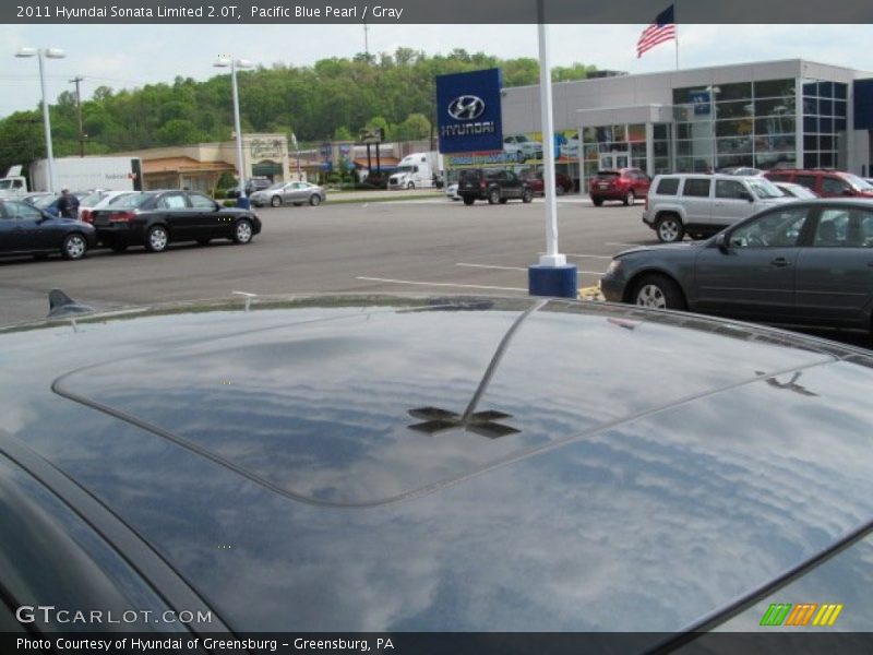 Pacific Blue Pearl / Gray 2011 Hyundai Sonata Limited 2.0T