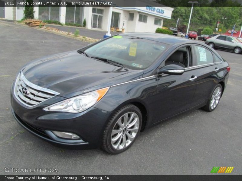 Pacific Blue Pearl / Gray 2011 Hyundai Sonata Limited 2.0T