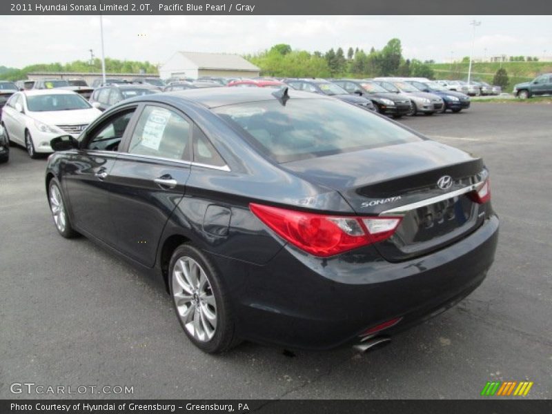 Pacific Blue Pearl / Gray 2011 Hyundai Sonata Limited 2.0T