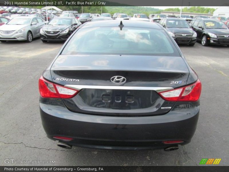 Pacific Blue Pearl / Gray 2011 Hyundai Sonata Limited 2.0T