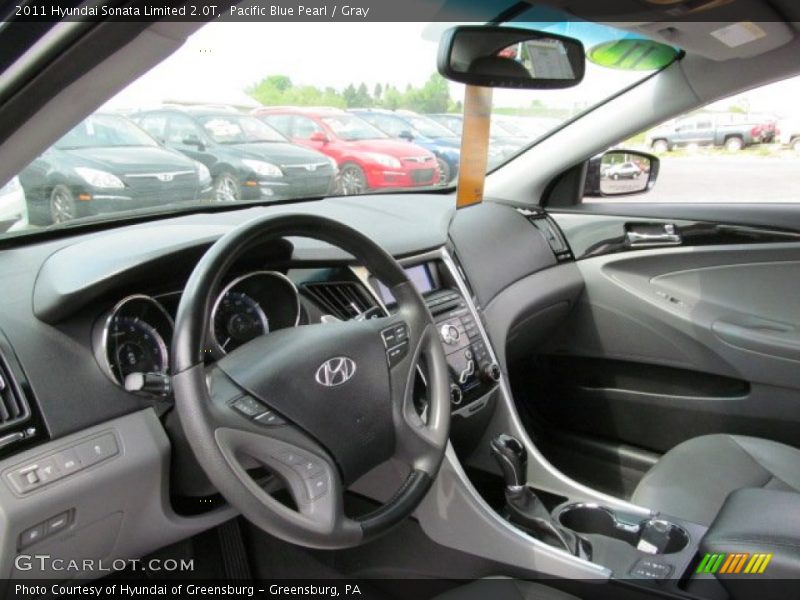 Pacific Blue Pearl / Gray 2011 Hyundai Sonata Limited 2.0T