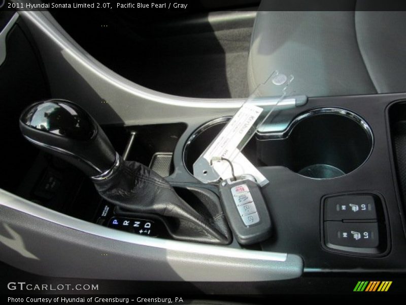 Pacific Blue Pearl / Gray 2011 Hyundai Sonata Limited 2.0T