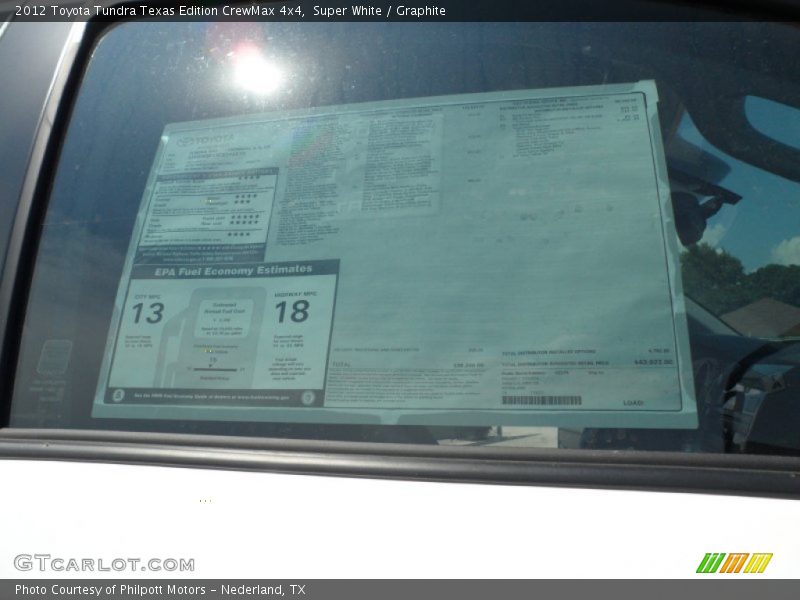Super White / Graphite 2012 Toyota Tundra Texas Edition CrewMax 4x4