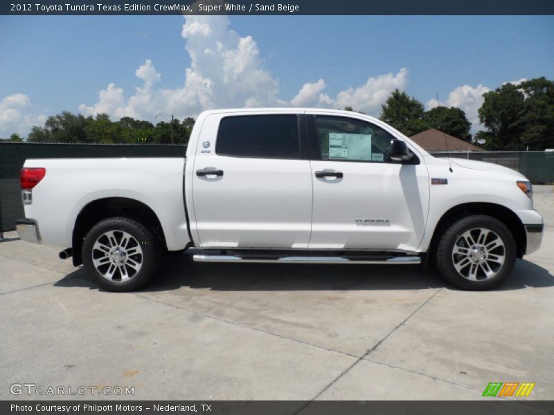 Super White / Sand Beige 2012 Toyota Tundra Texas Edition CrewMax