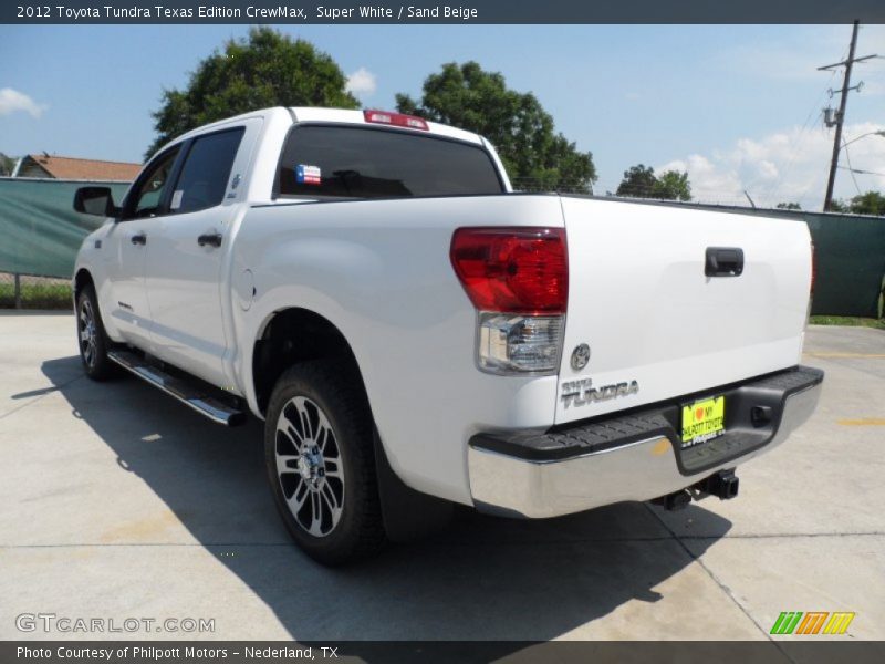 Super White / Sand Beige 2012 Toyota Tundra Texas Edition CrewMax
