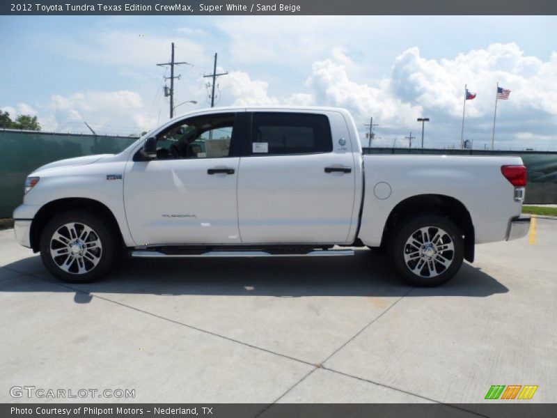Super White / Sand Beige 2012 Toyota Tundra Texas Edition CrewMax