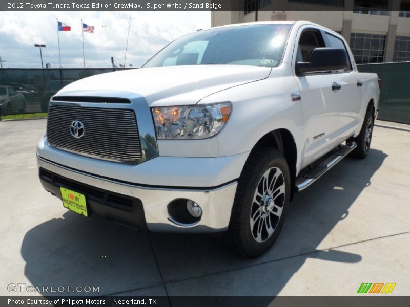 Super White / Sand Beige 2012 Toyota Tundra Texas Edition CrewMax