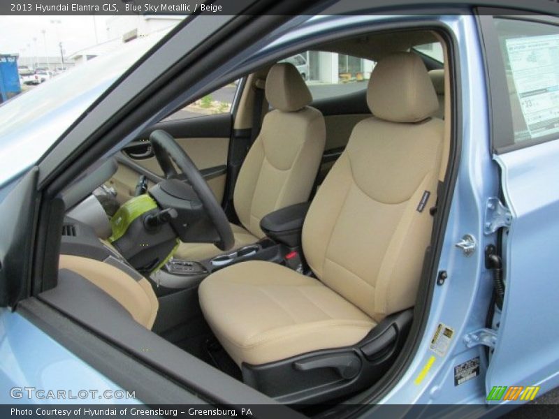 Front Seat of 2013 Elantra GLS