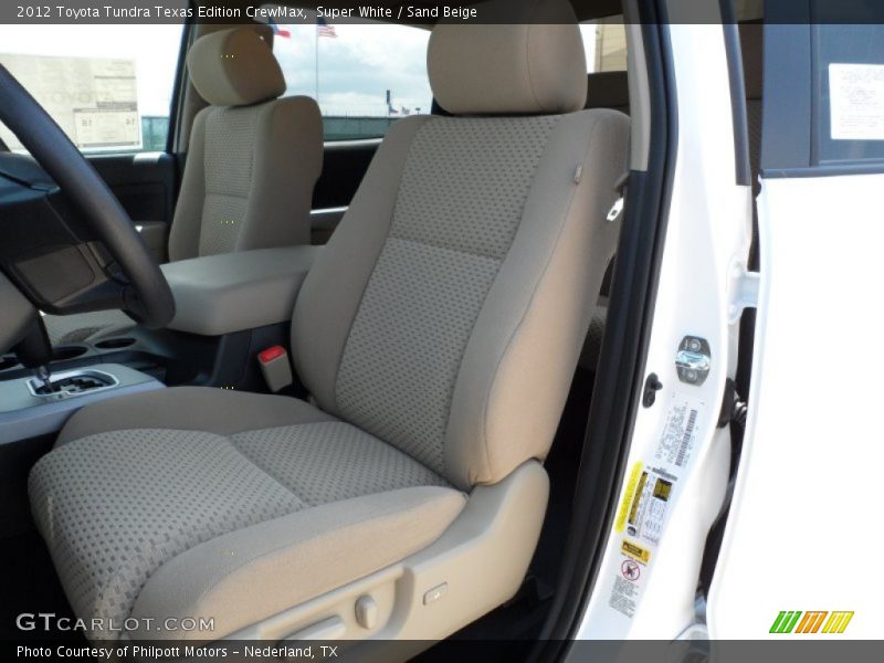 Super White / Sand Beige 2012 Toyota Tundra Texas Edition CrewMax