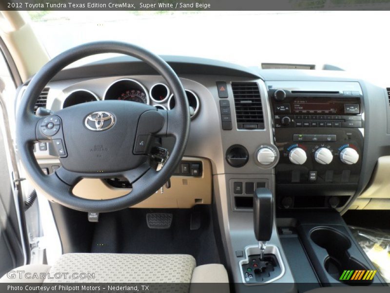 Super White / Sand Beige 2012 Toyota Tundra Texas Edition CrewMax