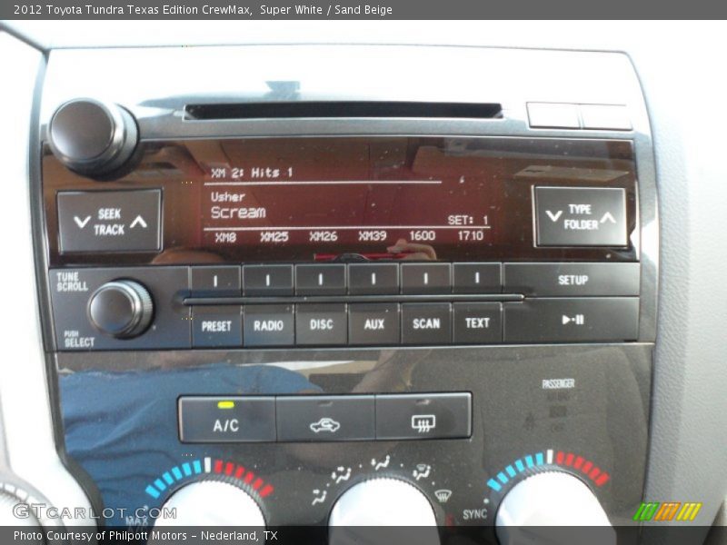 Super White / Sand Beige 2012 Toyota Tundra Texas Edition CrewMax