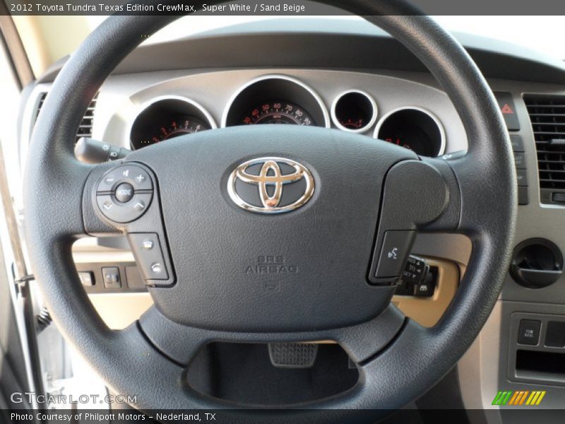 Super White / Sand Beige 2012 Toyota Tundra Texas Edition CrewMax