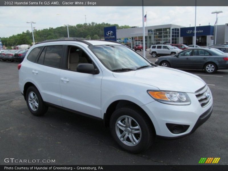 Glacier White / Beige 2012 Hyundai Santa Fe GLS AWD