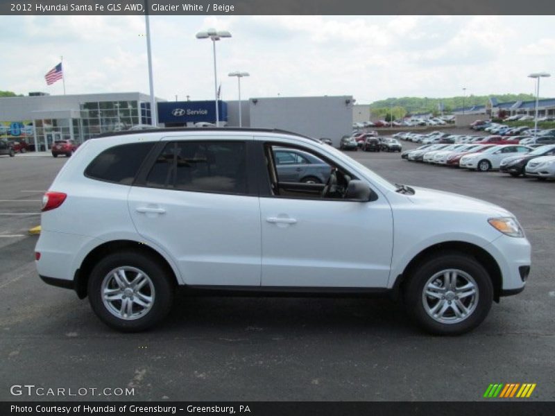 Glacier White / Beige 2012 Hyundai Santa Fe GLS AWD