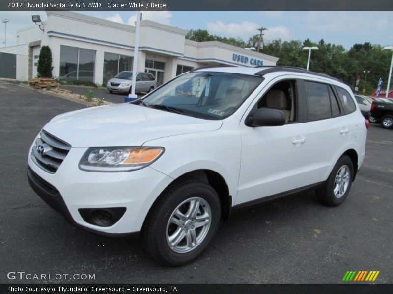 Glacier White / Beige 2012 Hyundai Santa Fe GLS AWD