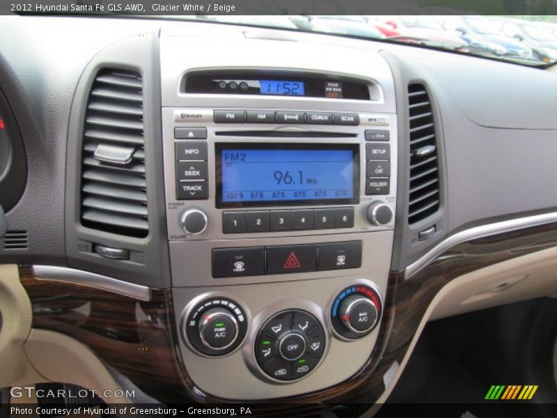Glacier White / Beige 2012 Hyundai Santa Fe GLS AWD