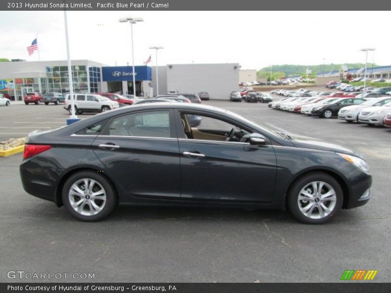 Pacific Blue Pearl / Camel 2013 Hyundai Sonata Limited