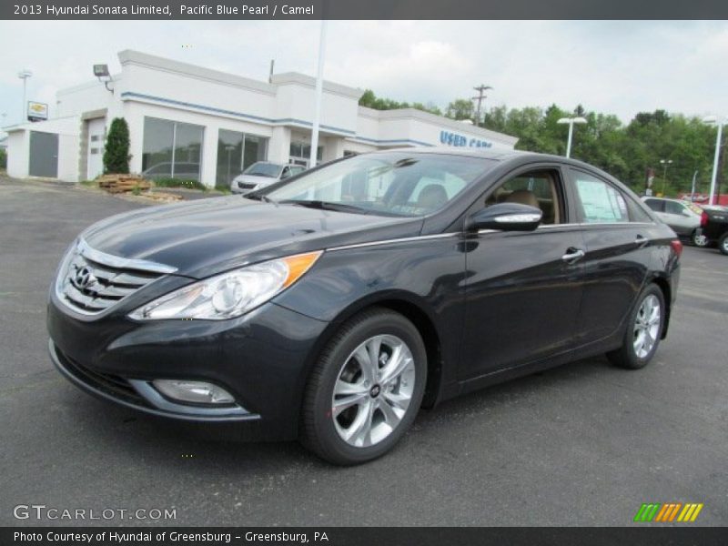 Pacific Blue Pearl / Camel 2013 Hyundai Sonata Limited