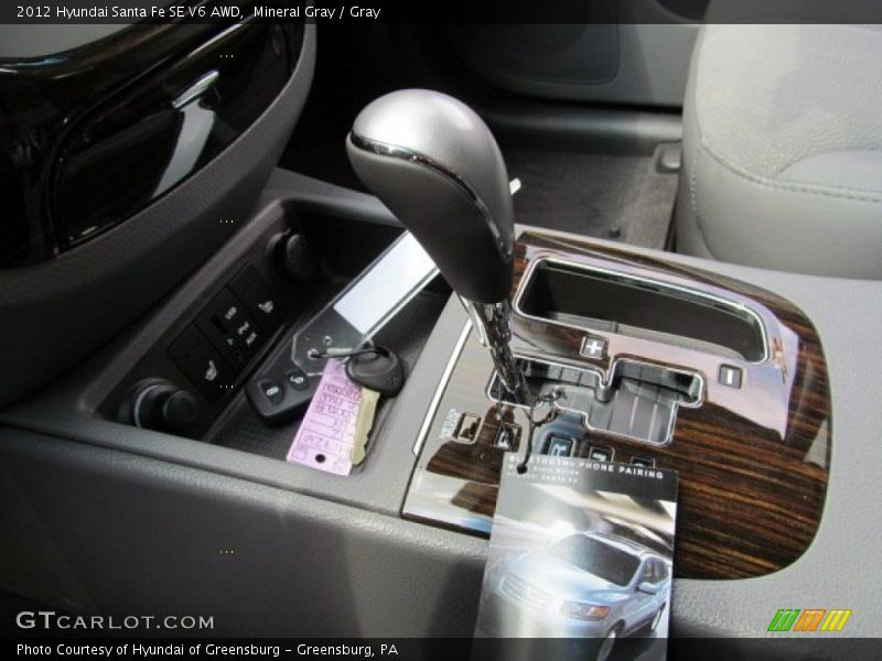 Mineral Gray / Gray 2012 Hyundai Santa Fe SE V6 AWD
