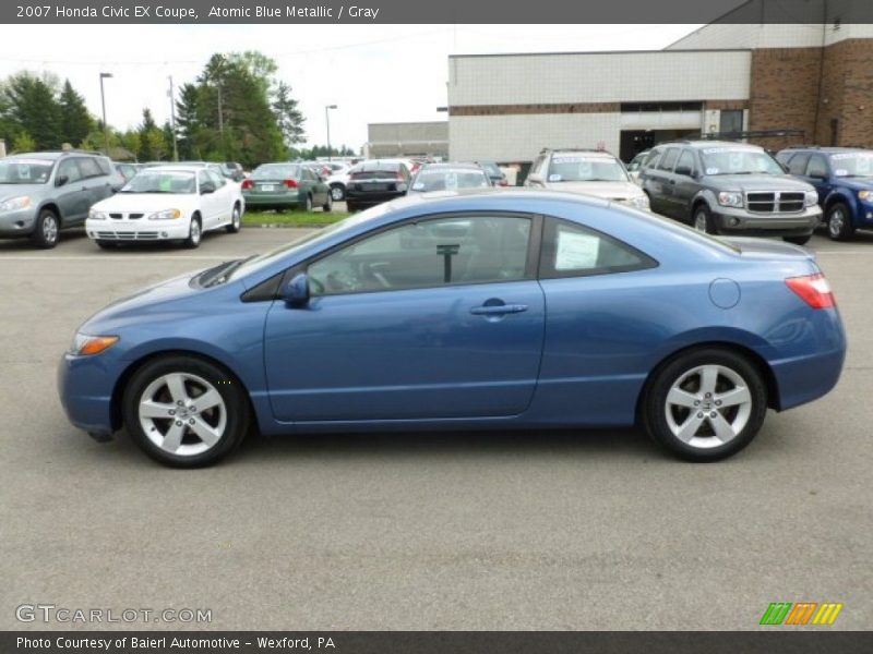 Atomic Blue Metallic / Gray 2007 Honda Civic EX Coupe
