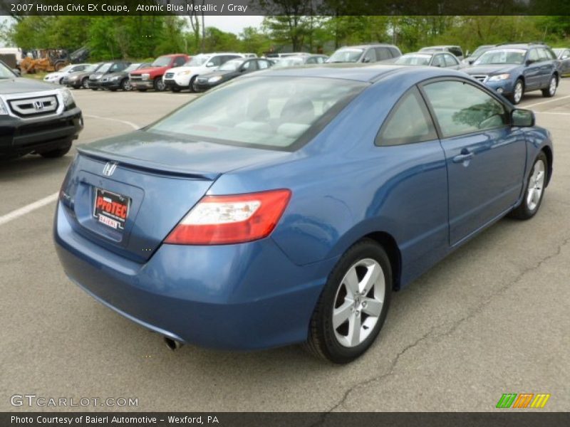 Atomic Blue Metallic / Gray 2007 Honda Civic EX Coupe