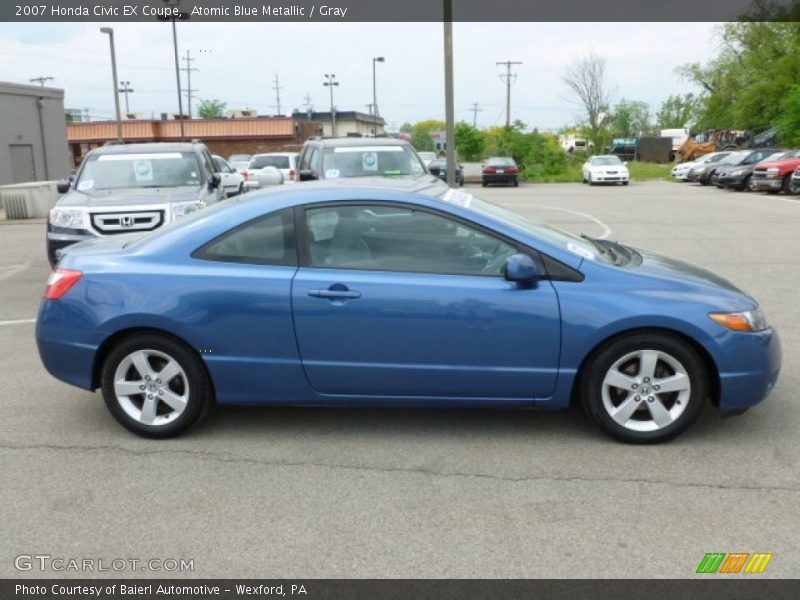Atomic Blue Metallic / Gray 2007 Honda Civic EX Coupe
