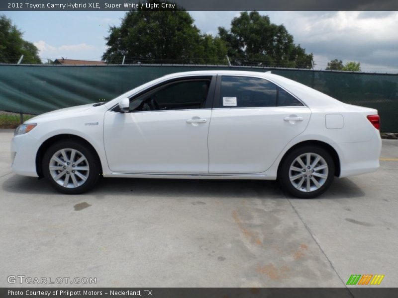 Super White / Light Gray 2012 Toyota Camry Hybrid XLE