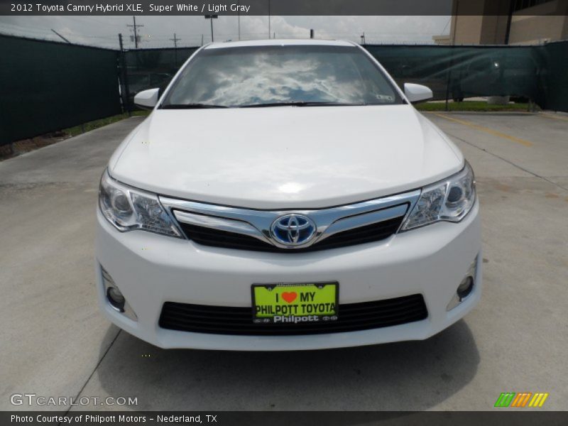 Super White / Light Gray 2012 Toyota Camry Hybrid XLE