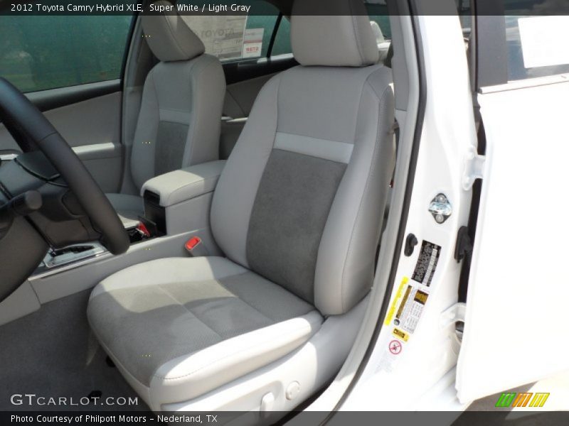 Super White / Light Gray 2012 Toyota Camry Hybrid XLE