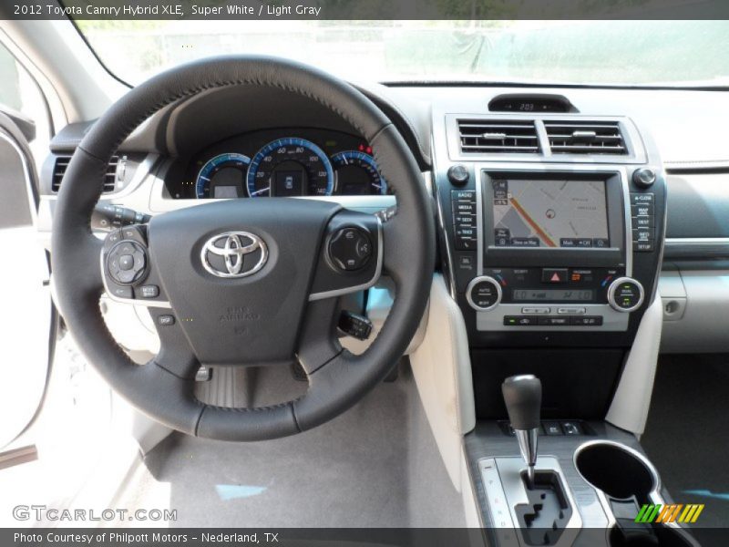 Super White / Light Gray 2012 Toyota Camry Hybrid XLE