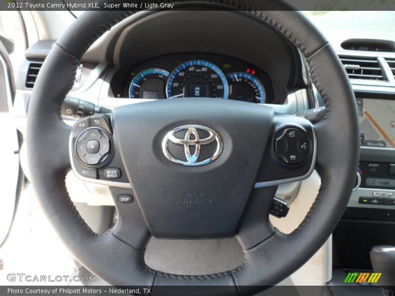 Super White / Light Gray 2012 Toyota Camry Hybrid XLE