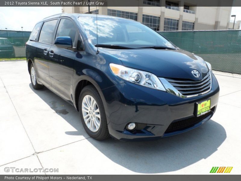 South Pacific Pearl / Light Gray 2012 Toyota Sienna XLE