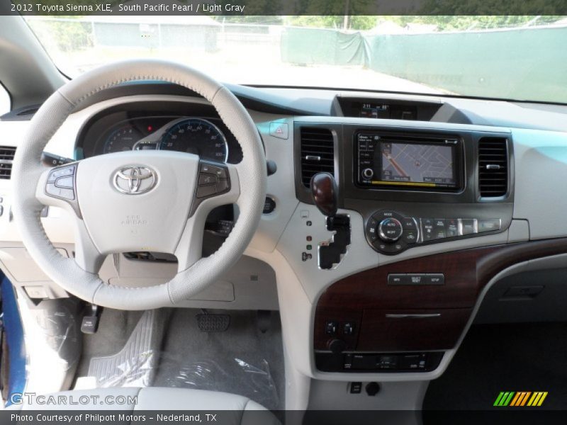 South Pacific Pearl / Light Gray 2012 Toyota Sienna XLE