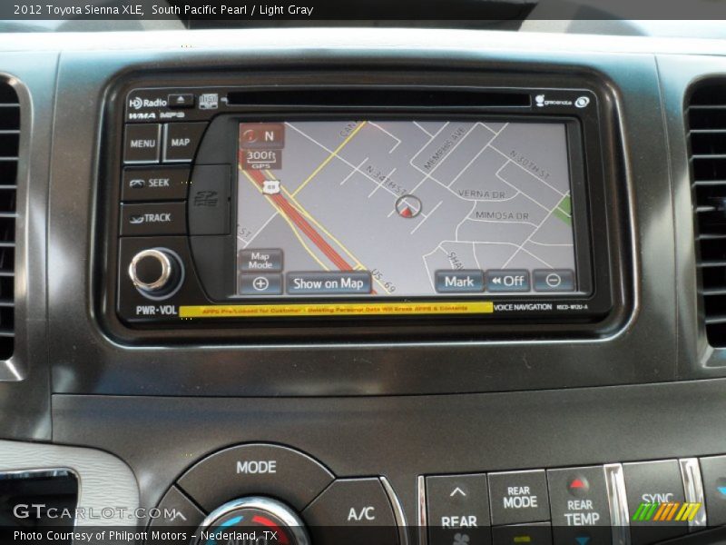 South Pacific Pearl / Light Gray 2012 Toyota Sienna XLE