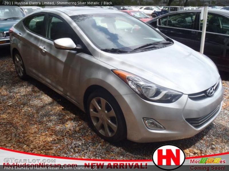 Shimmering Silver Metallic / Black 2011 Hyundai Elantra Limited
