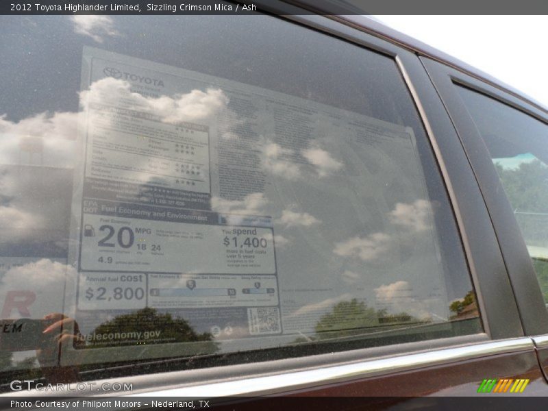 Sizzling Crimson Mica / Ash 2012 Toyota Highlander Limited