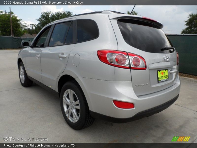 Moonstone Silver / Gray 2012 Hyundai Santa Fe SE V6