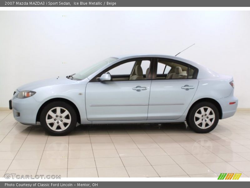 Ice Blue Metallic / Beige 2007 Mazda MAZDA3 i Sport Sedan