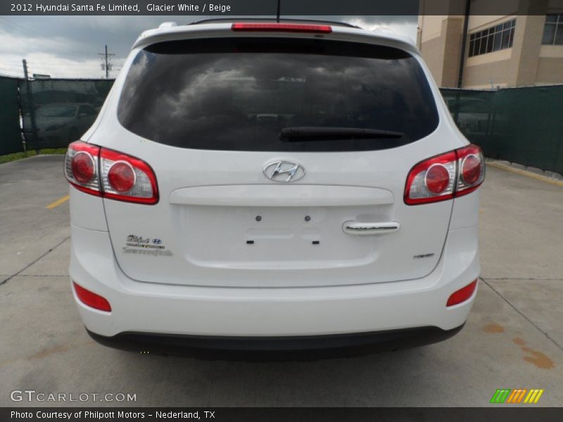 Glacier White / Beige 2012 Hyundai Santa Fe Limited