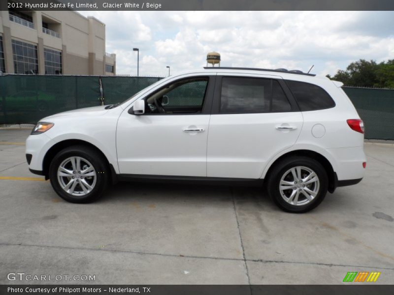 Glacier White / Beige 2012 Hyundai Santa Fe Limited