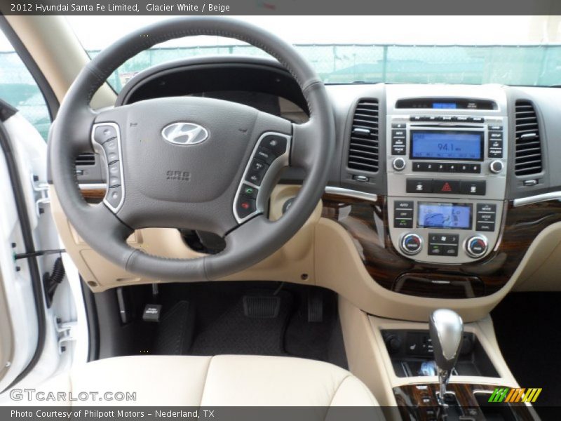 Glacier White / Beige 2012 Hyundai Santa Fe Limited