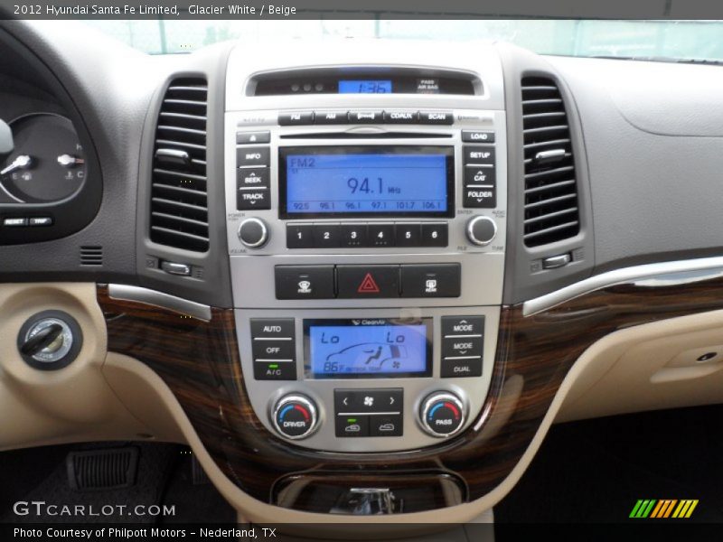 Glacier White / Beige 2012 Hyundai Santa Fe Limited