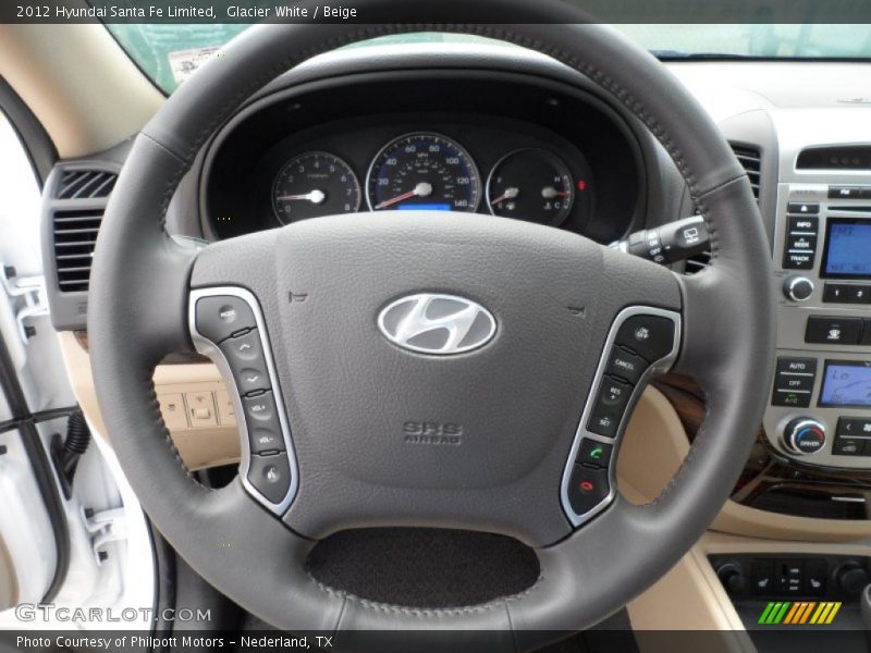 Glacier White / Beige 2012 Hyundai Santa Fe Limited