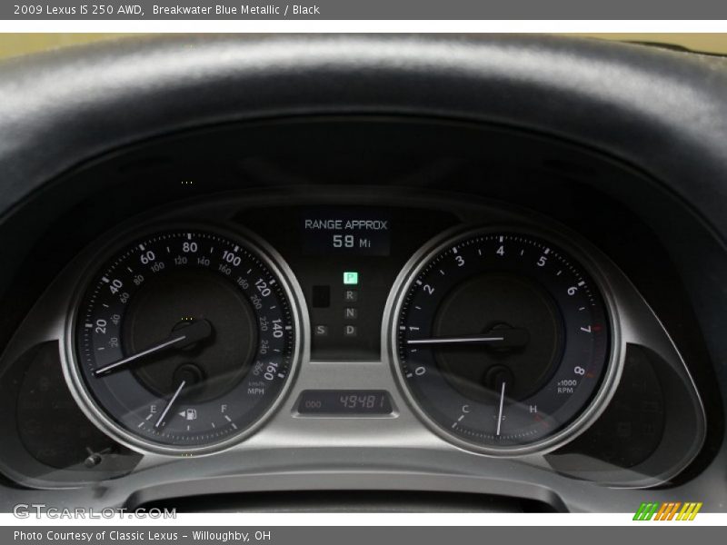 Breakwater Blue Metallic / Black 2009 Lexus IS 250 AWD