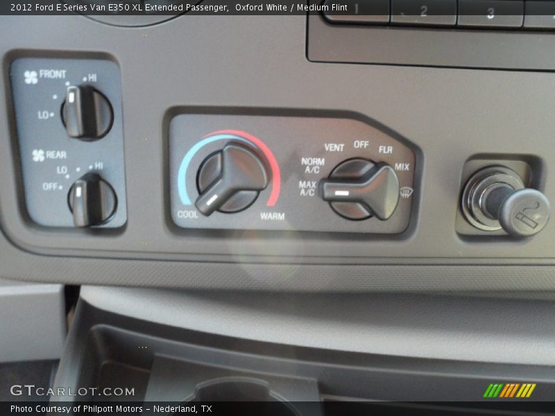 Controls of 2012 E Series Van E350 XL Extended Passenger