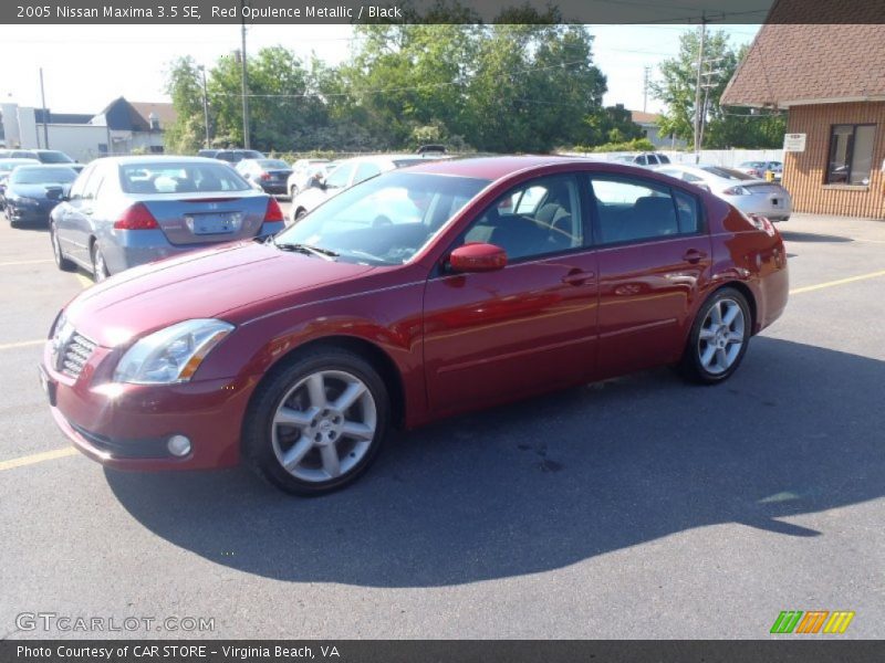 Red Opulence Metallic / Black 2005 Nissan Maxima 3.5 SE