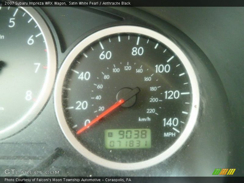 Satin White Pearl / Anthracite Black 2007 Subaru Impreza WRX Wagon