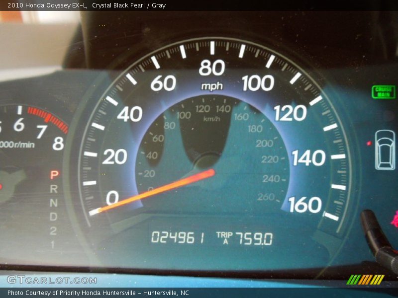 Crystal Black Pearl / Gray 2010 Honda Odyssey EX-L
